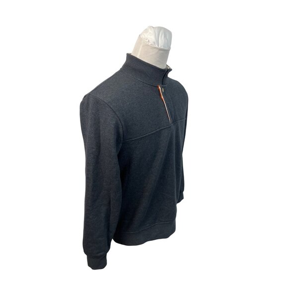 Orvis Mens Gray 1/4 Zip Pullover Sweatshirt With Ribbed Collar Size M - Picture 2 of 8